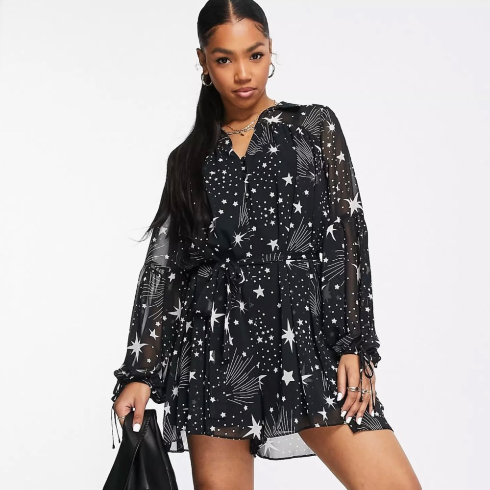 Star Print Romper/Playsuit